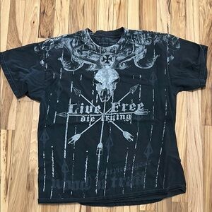 Live Free Die Trying Black Graphic Tee